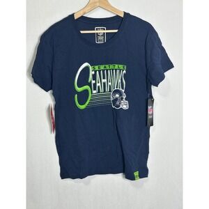 NFL Team Apparel Seattle Seahawks Navy Blue Graphic T-Shirt Womens Large NWT